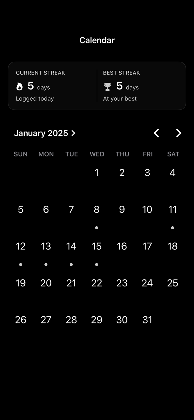 marble calendar in dark mode