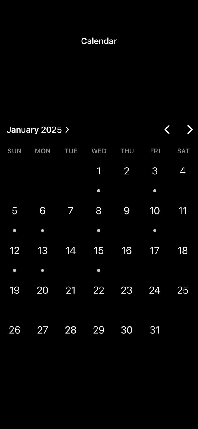 marble calendar view screenshot